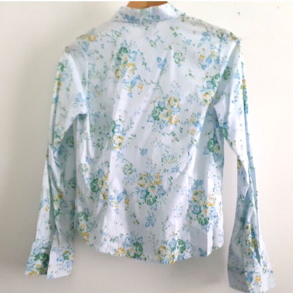 Soho Babe New York Light Blue Florals LS ButtonUp Shirt Jr. Sz Large NWT - Picture 4 of 16